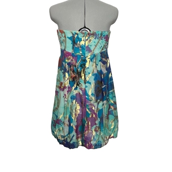 Xscape Multicolor Metallic Bandeau Balloon Hem Mini Dress Party, Event Sz 10 - Picture 2 of 12